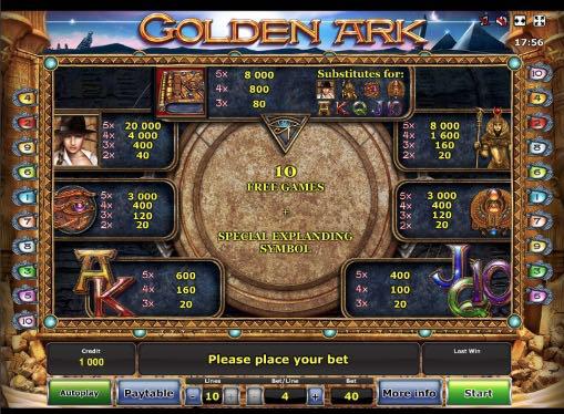 Игровой автомат Golden Ark на реальные деньги