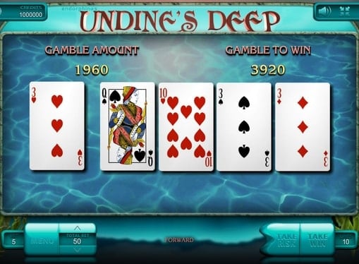 Риск игра в онлайн аппарате Undine's Deep